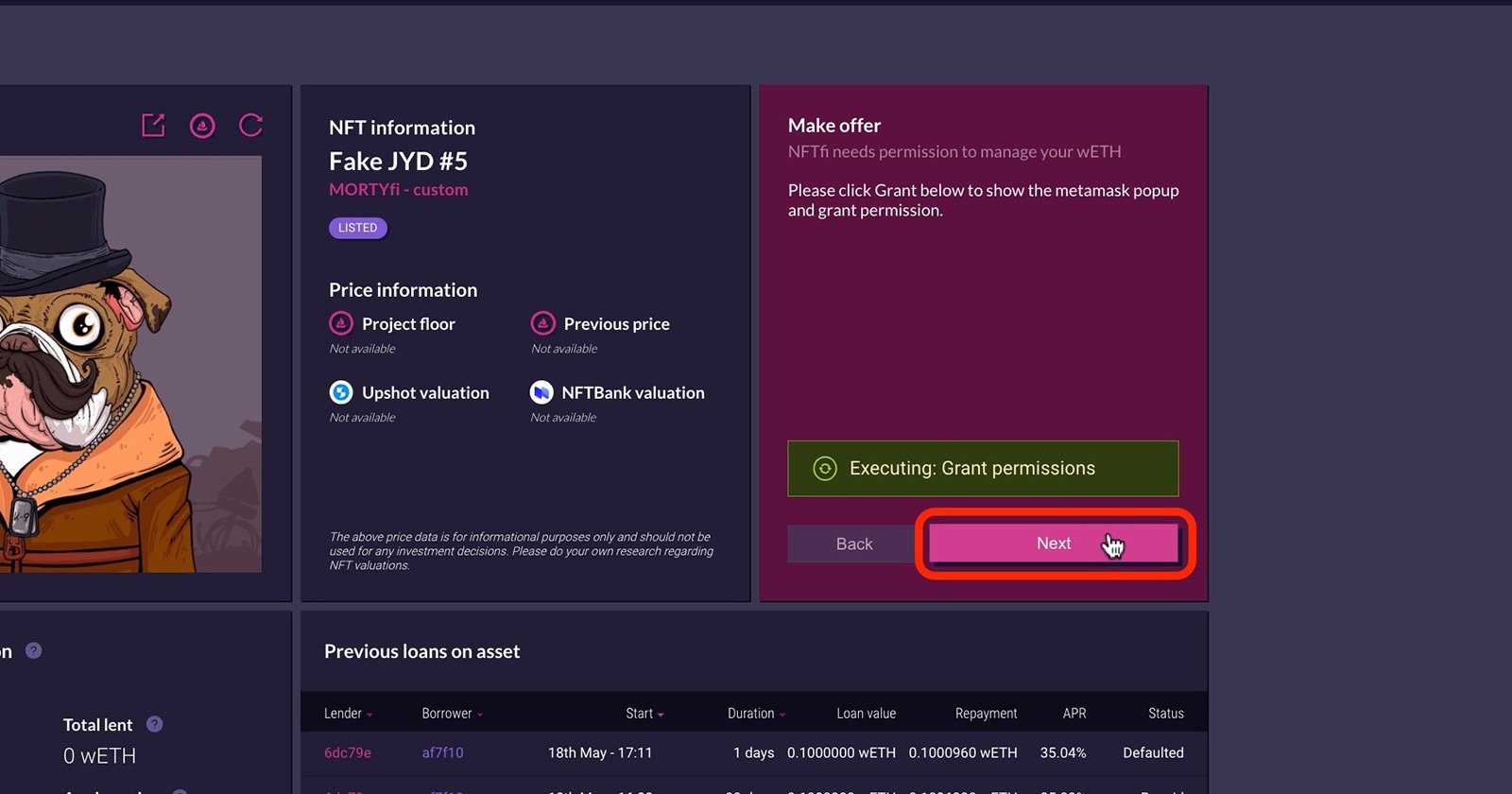 How to lend NFTfi 10