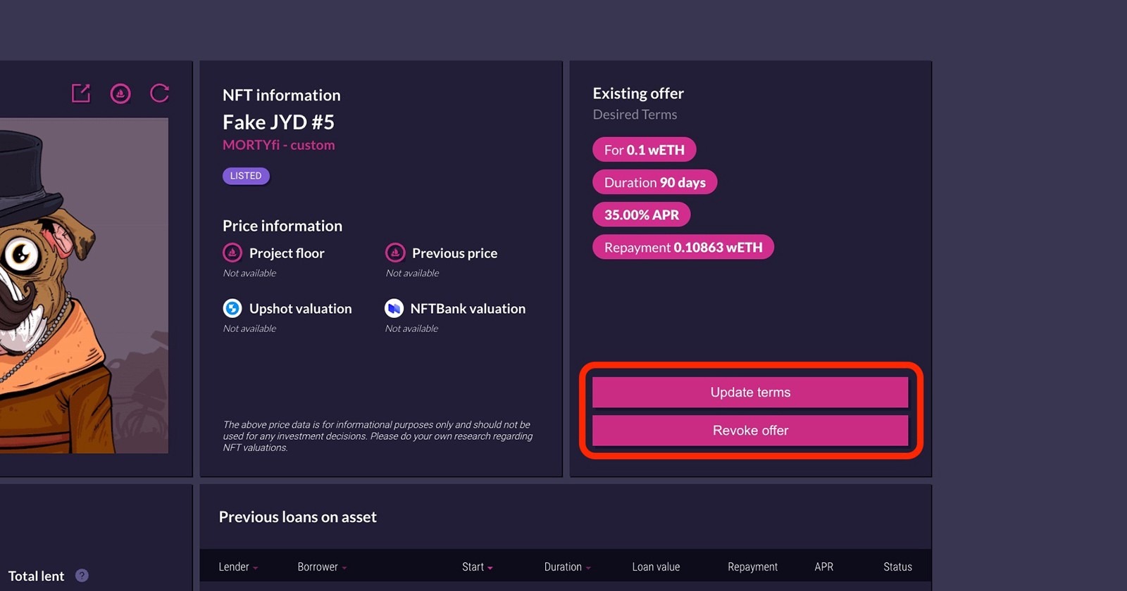 How to lend NFTfi 13