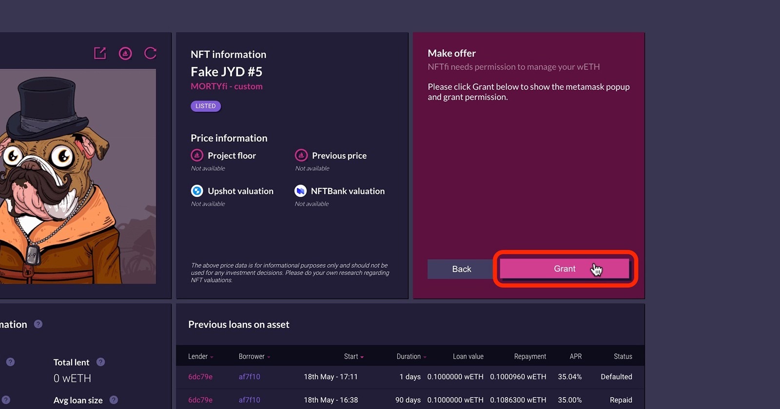 How to lend NFTfi 8