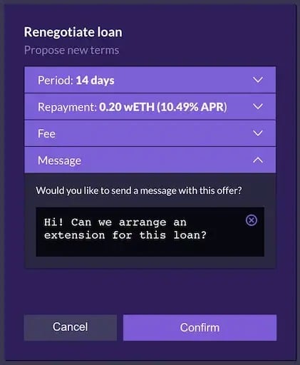 NFTfi loan renegotiation