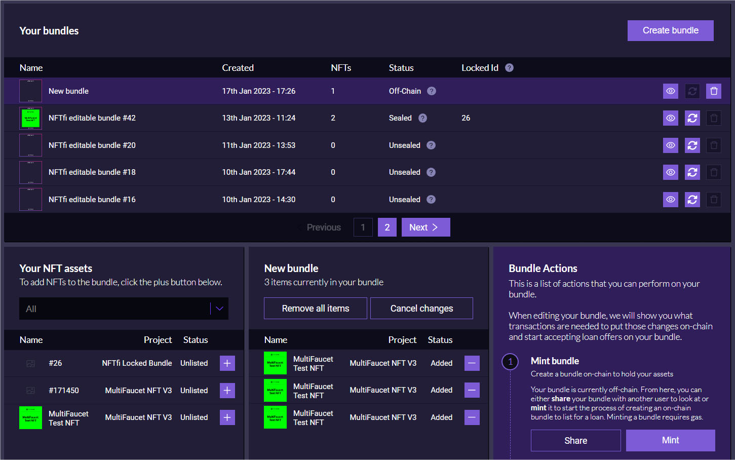 bundles UI NFTfi